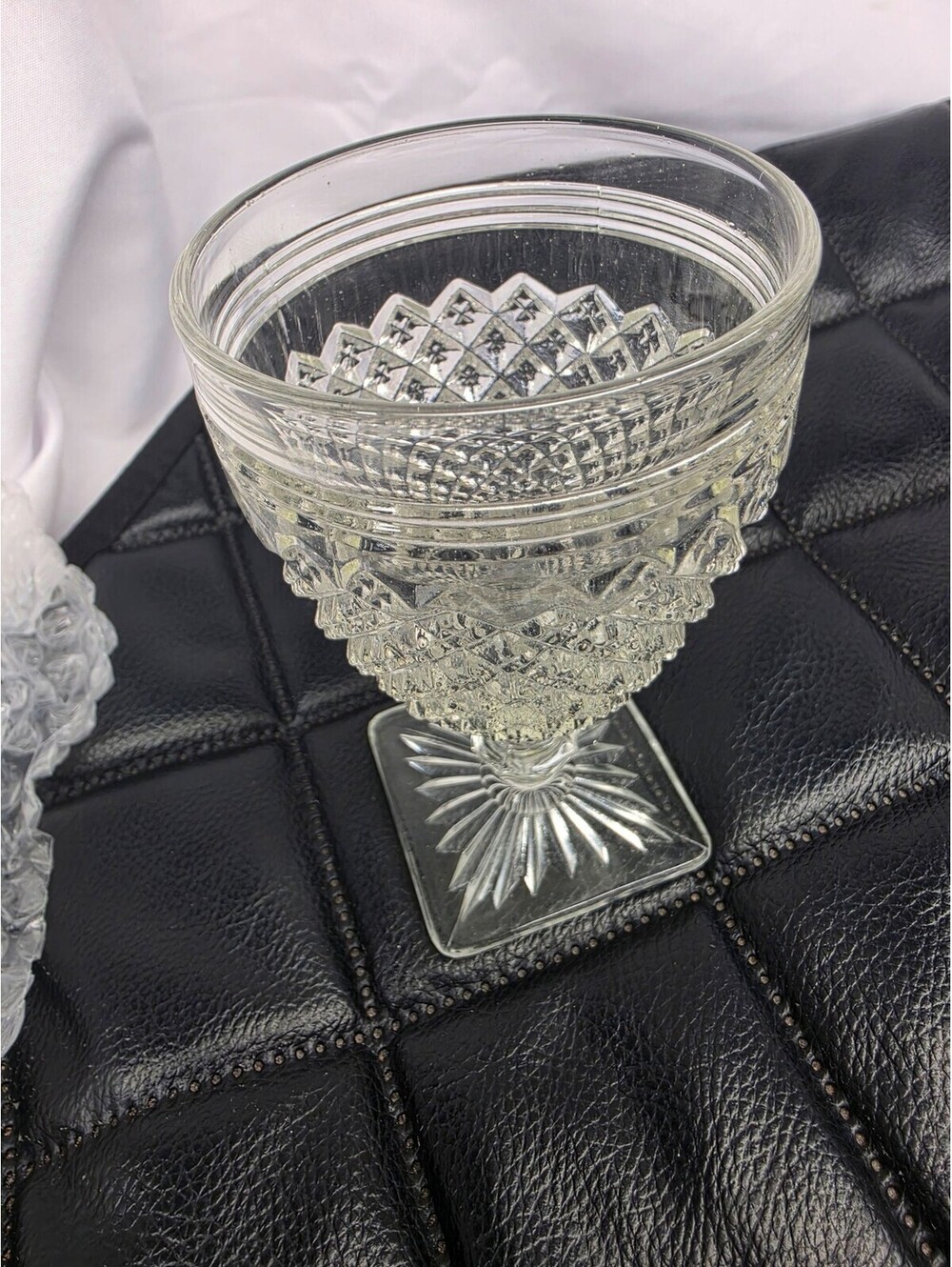 Anchor Hocking Miss America Clear Depression Glass 5 oz Wine Champagne Goblet